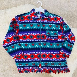 Women's Aztec print boho chic cardigan sweater jacket southwest colors